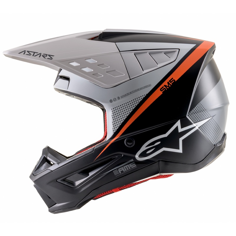 S M5 Rayon Helmet Matte Blk/Wht/Orange Fluo 2x
