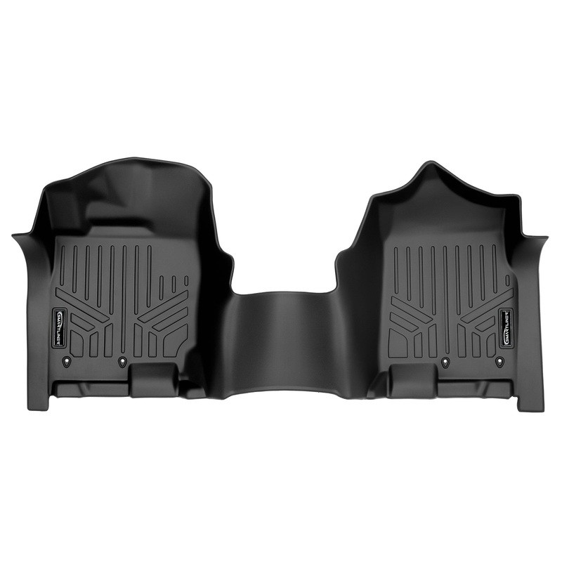 SMARTLINER Custom Fit Floor Liners For 2017-2024 Nissan Titan XD Crew Cab with 1st Row Bench Seat With Underseat ToolBox Black