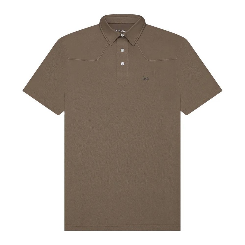 Texas Standard Lariat Western Polo Shirt – Pecan Brown