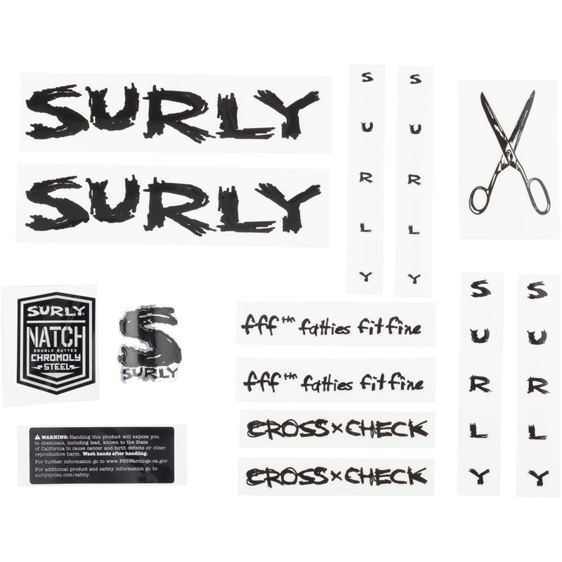 Surly Cross Check Frame Decal Set – Black with Scissors