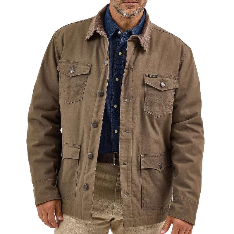 Wrangler Men’s Western Lined Waxed Canvas Barncoat