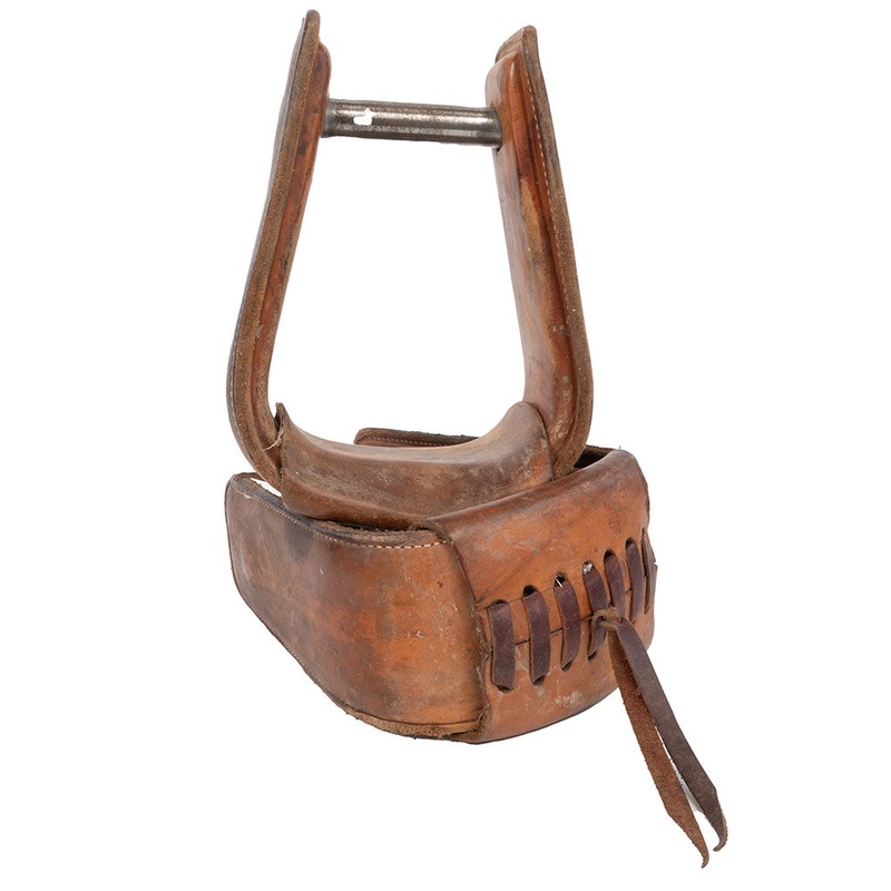 Used Leather Covered Roping Stirrups