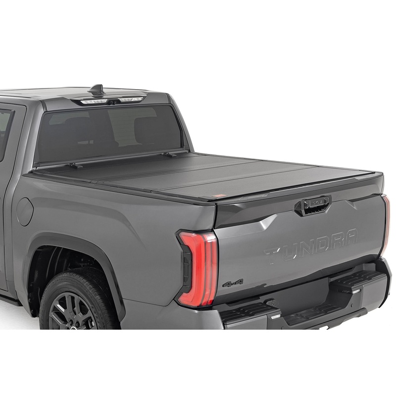 Rough Country | Hard Tri-Fold Flip Up Bed Cover | 5’7″ | Toyota Tundra 2WD/4WD (2022-2025) | 49514551