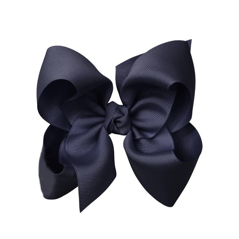 Signature Grosgrain Bow on Clip – 5.5″ Dark Navy