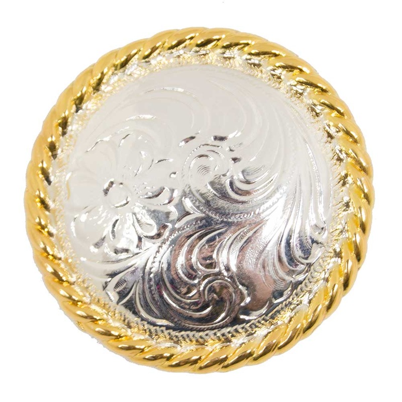 Bright Gold Floral Rope Edge Concho