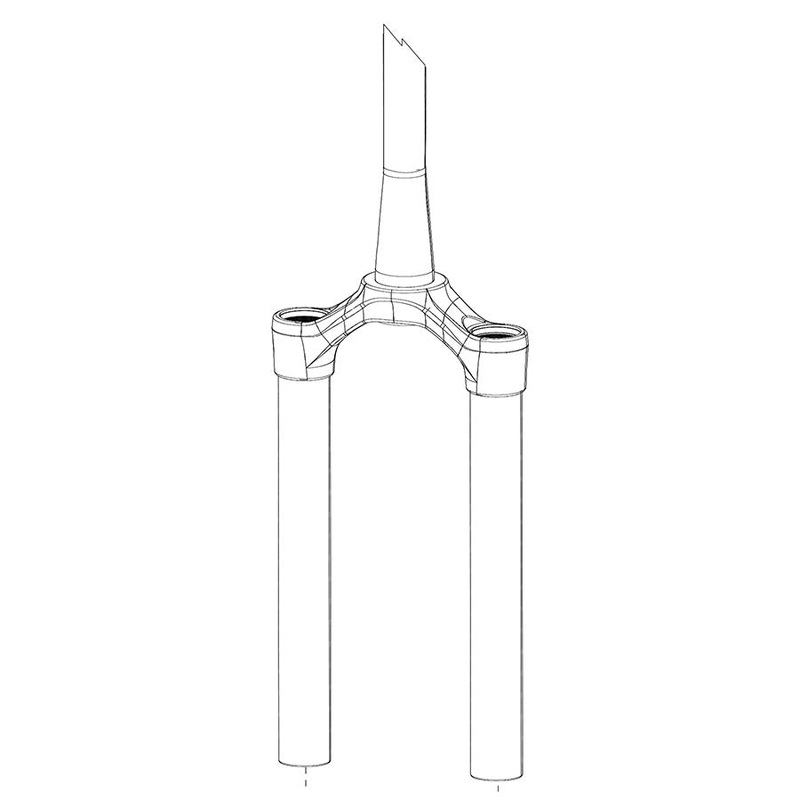 Crown/Steerer/Uppertube Assembly – Pike DJ Solo Air 26″ 40mm Offset Aluminium Taper Steerer 0.5mm Thread Pitch B1 Bla ck