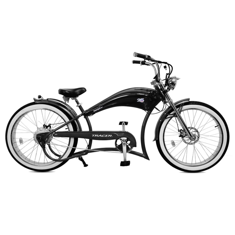 Tracer Twenty5 GT 500W 26″ Chopper Cruiser E-Bikes Black