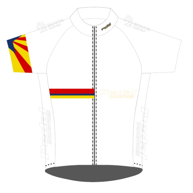 WHITE  Electric Blue AZ Ambassadors 05-2020 PRO JERSEY 2.0 HALF SLEEVE NO COLLAR