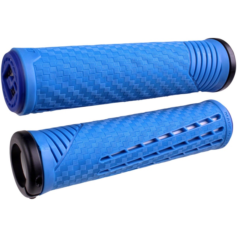 ODI CF Grips – Lock-On Blue/White