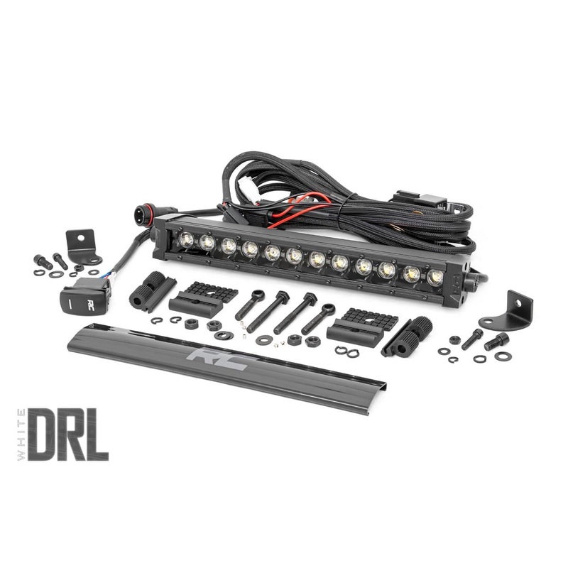 Rough Country | 12 Inch Black Series LED Light Bar | Single Row | Amber DRL | 70712BLDRLA