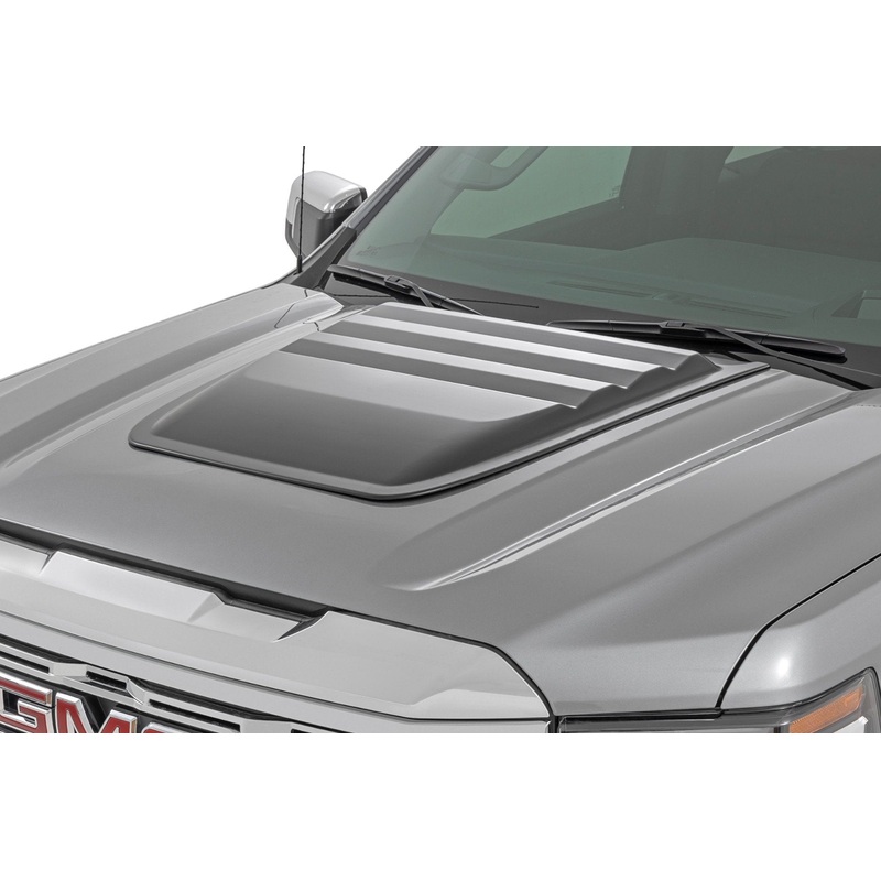 Rough Country | Hood Scoop | G1C Light Steel Gray | GMC Sierra 1500 2WD/4WD (2019-2026) | HS40010-G1C
