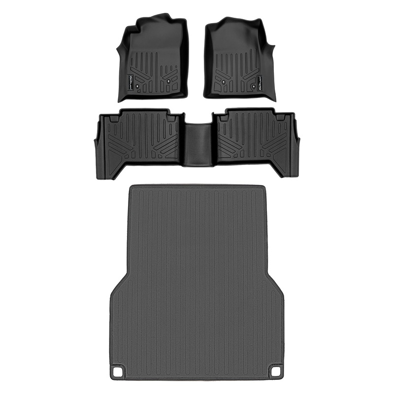 SmartCoverage Custom Fit Floor Liners For 2005-2011 Toyota Tacoma Double Cab (No Manuals) Black