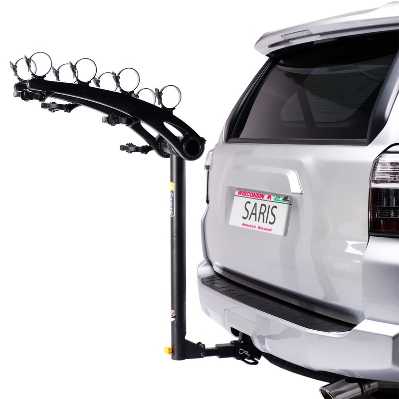 Bones 4-Bike Hitch Rack With Easy Fold Design and Tilting Base