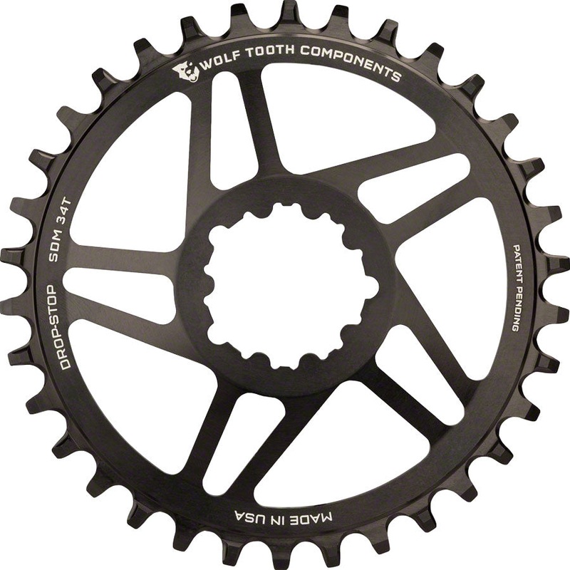 Wolf Tooth Direct Mount Chainring – 28t, SRAM Direct Mount, Drop-Stop A, For SRAM 3-Bolt Cranksets, 6mm Offset, Black