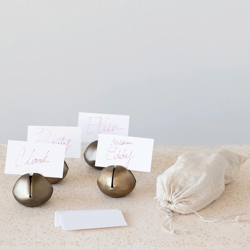 Metal Bell Place Card Holders – Set of 4