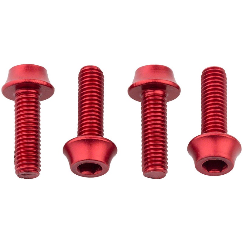 Wolf Tooth Water Bottle Cage Bolts – Set/4 Aluminum Red