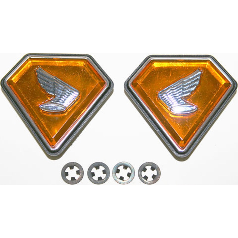 1971-76 CB750K Side Cover Emblem Set ~ Orange
