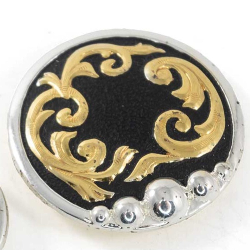 Black Concho with Gold Filigree