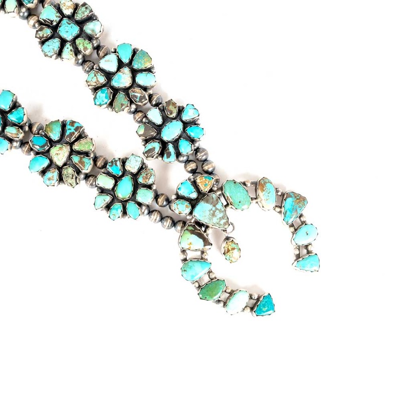 Carico Lake Turquoise Squash Blossom Necklace