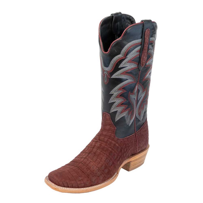 R. Watson Men’s Nubuck Rhubarb Caiman Belly Cutter Toe Boot