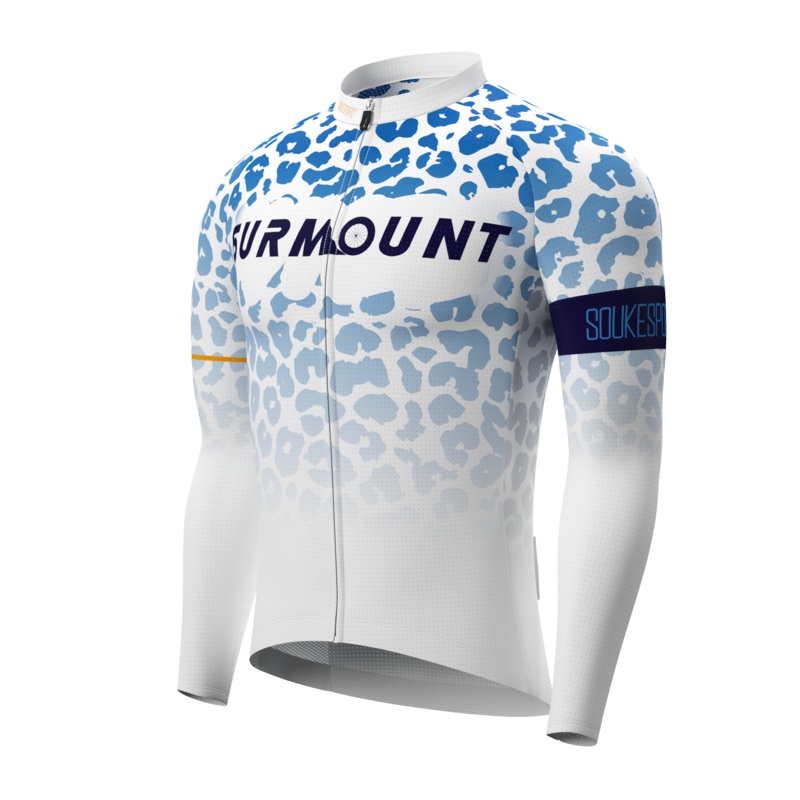 Leopard Print Long Sleeves Bike Jersey CL1297 – Blue