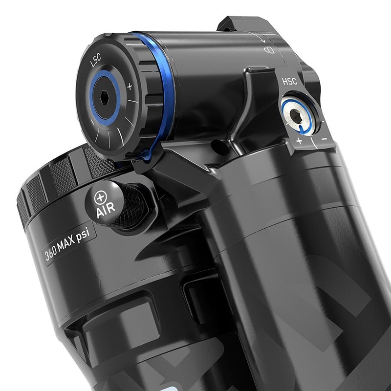 RockShox Super Deluxe Ultimate RC2T Rear shock 205×65 Shaft Eyelet: Trunnion Body Eyelet: Standard Progressive Air 0Neg/1Pos Tokens ProgressiveReb/LCComp 320lb Lockout Transition Spire/Repeter