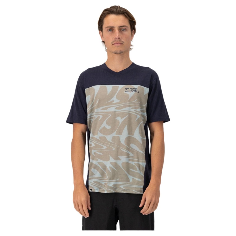 Mons Royale Redwood Enduro VT Short Sleeve Men’s Jersey – XL – Signal Lost – 9 Iron