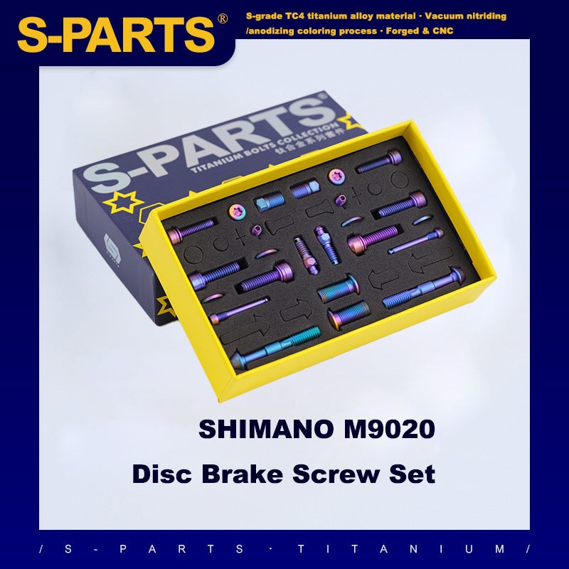S-PARTS Mountain Bike Disc Brake Titanium Screw Set for Shimano M9020 Series