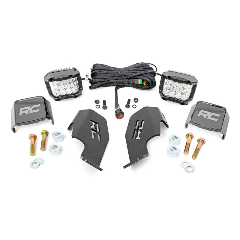 Rough Country | LED Light Kit | Cage Mount | 2″ Chrome Pair | Wide Angle | Honda Talon 1000  | 92035