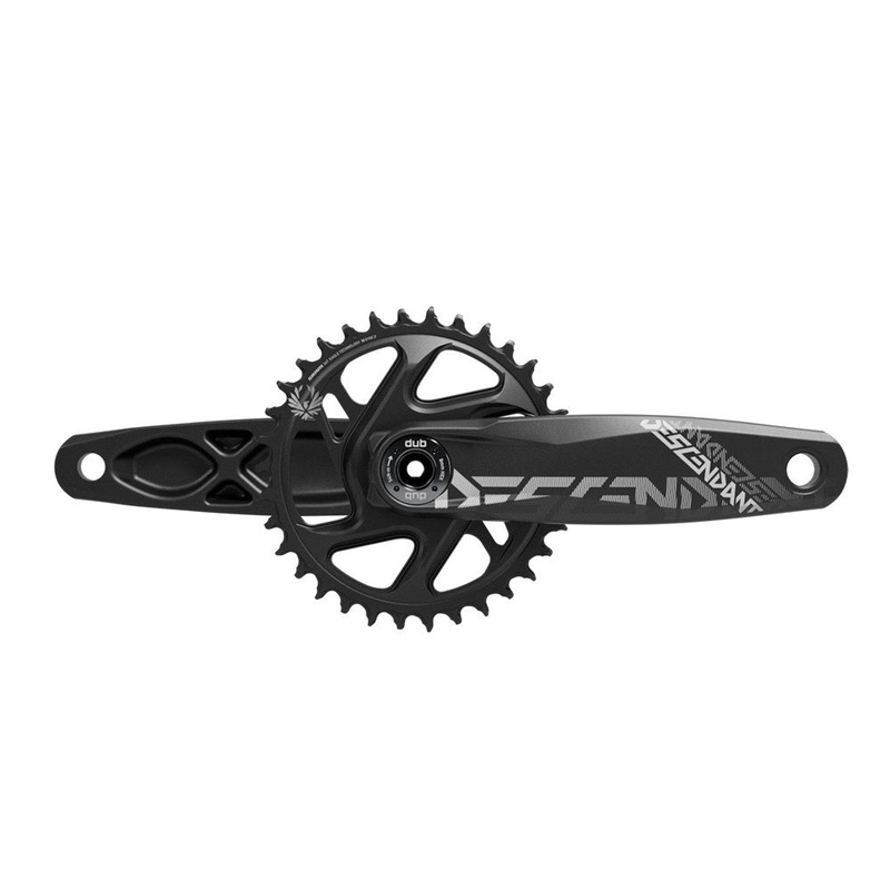 TruVativ Descendant All Downhill Mountain Bike Crankset – 165mm, 10/11-Speed, 34t, Direct Mount, DUB Spindle Interface Black