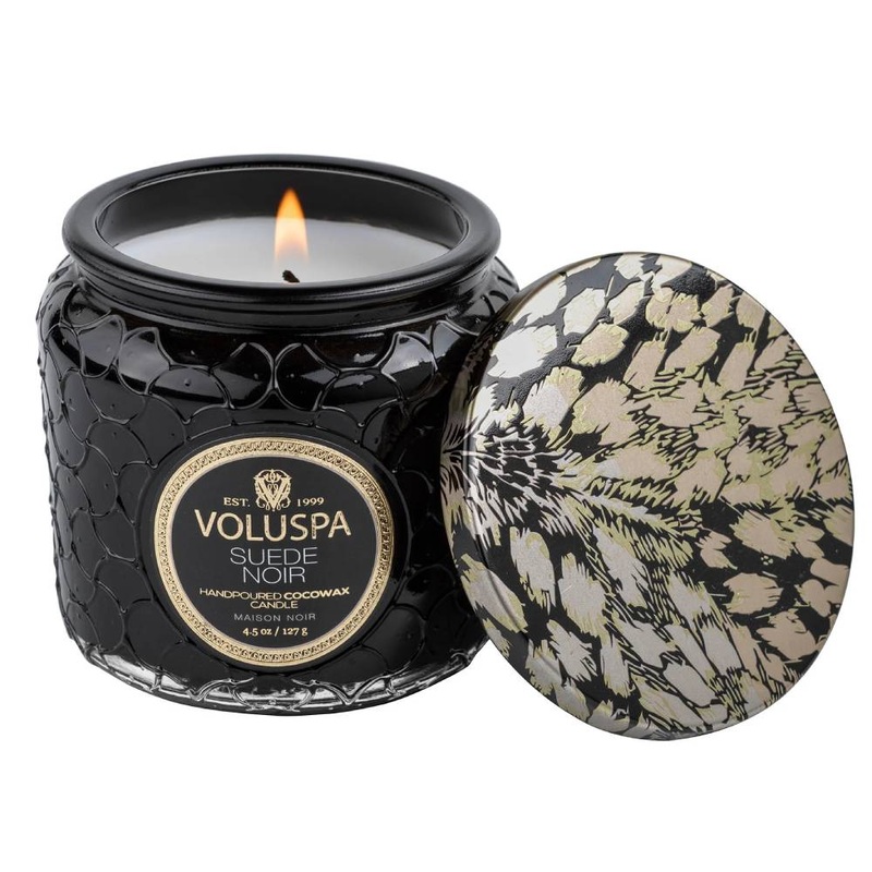 Voluspa Suede Noir Petite Jar Candle