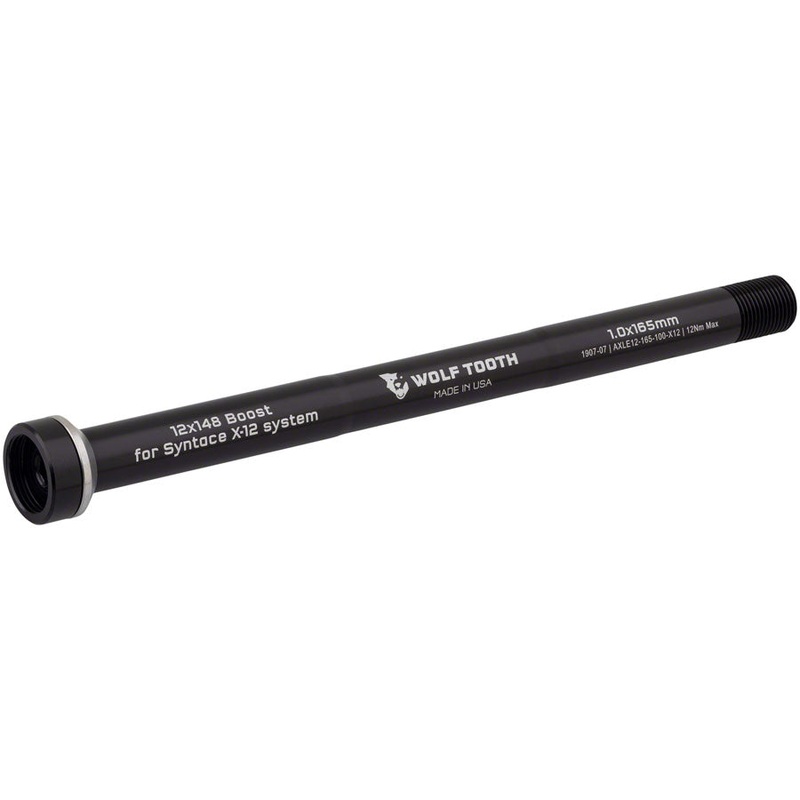 Wolf Tooth Rear Thru Axle – M12, 1.0 x 165mm, for X12 x 148mm, Black