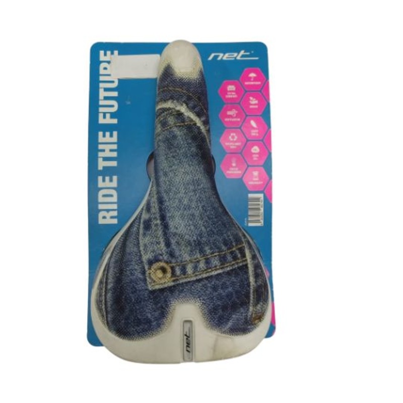 Bike Saddle Denim Net Jean Blue and White