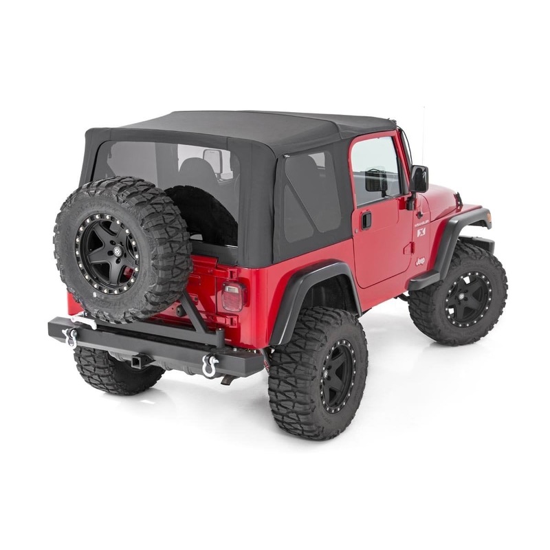Rough Country | Soft Top | Replacement | Black | Half Doors | Jeep Wrangler TJ 4WD (97-06) | RC85350.35