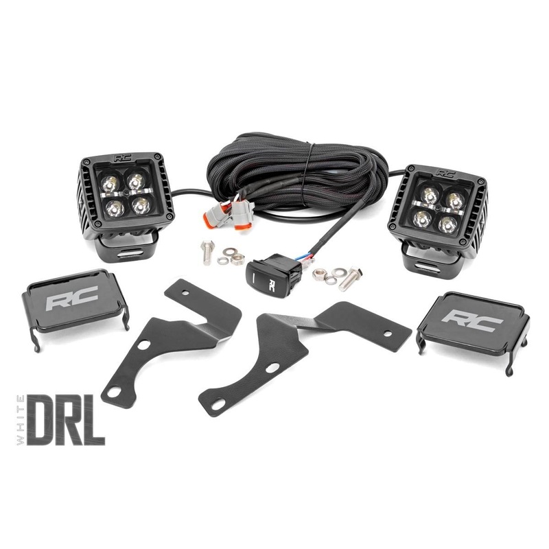 Rough Country | LED Light Kit | Ditch Mount | 2″ Black Pair | White DRL | Toyota 4Runner (10-24) | 70797