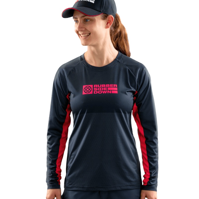Rubber Side Down Women’s Long Sleeve Jersey – Women’s L – Pink Panther