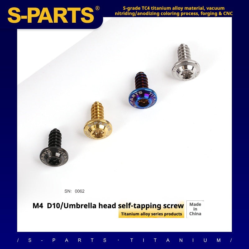 SPARTS A3 Umbrella Head Self-Tapping Wire Series M4 L12-20mm D10 Titanium Screws Motorcycle Auto