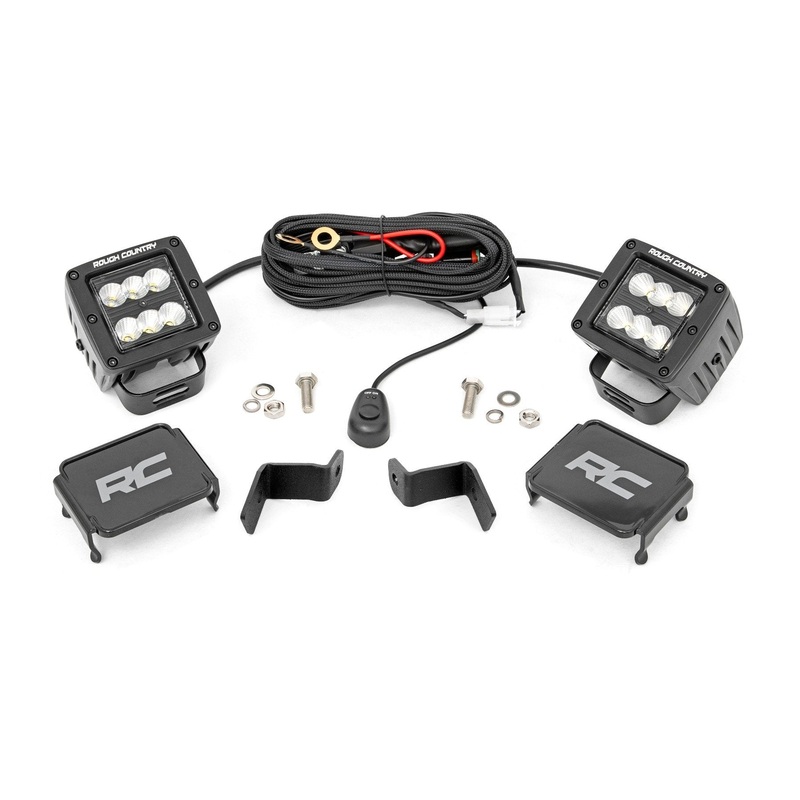 Rough Country | LED Light Kit | Ditch Mount | 2″ Black Pair | Flood | Ford F-150 (15-25)/F-150 Lightning (22-25)  | 71029