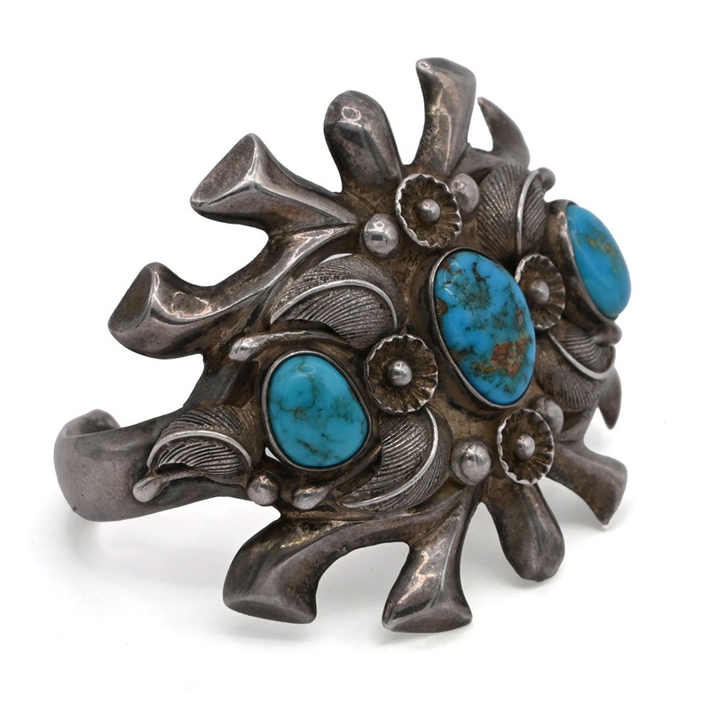 1970’s Max Luthy Blue Gem Turquoise Cuff