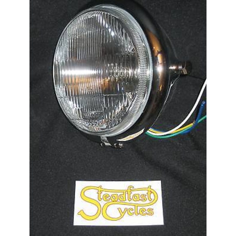 5 3/4″ side mount chrome headlight cafe Racer bobber chopper sealed beam