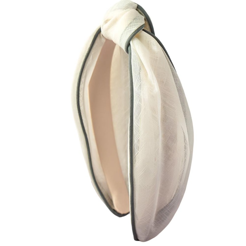 * Double Layer Linen Knotted Headband – White – FINAL SALE