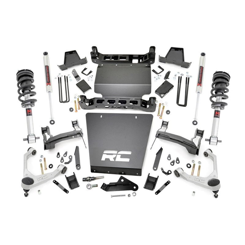 Rough Country | 7 Inch Stamped Steel LCA Lift Kit | Forged UCA | Bracket | M1 Struts/M1 | Chevy/GMC 1500 (16-18) | 11640