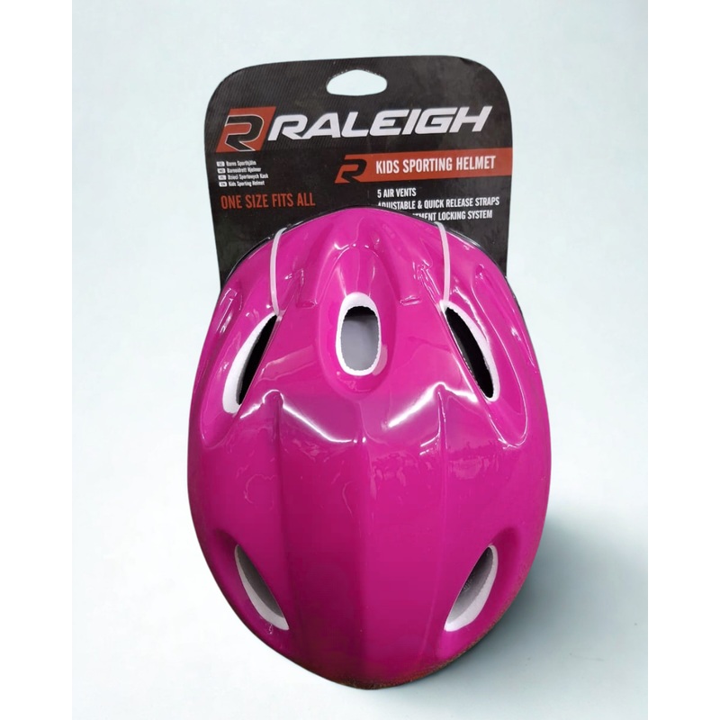 Raleigh Kids Bike Helmet  Sporting Style  Pink  Adjustable Fit