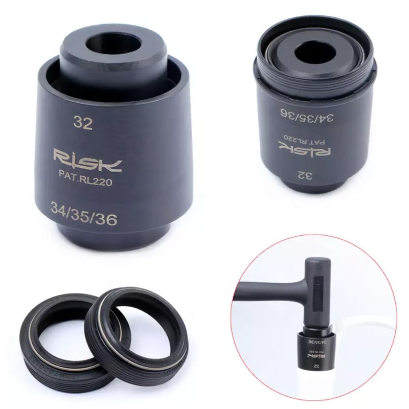 Risk 4-in-1 Front Fork Dust Seal Installation Tool Driver Fits 32/34/35/36mm – Black
