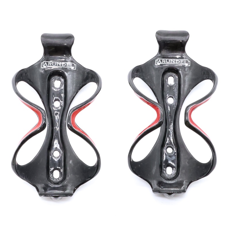 Arundel Mandible Red UD Weave Glossy Carbon Top Load Bottle Cage Pair – 58g