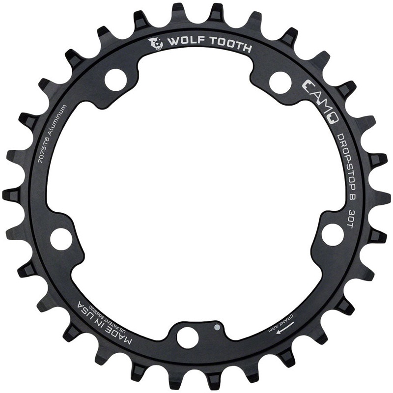 Wolf Tooth CAMO Aluminum Chainring – 28t Wolf Tooth CAMO Mount Drop-Stop B BLK