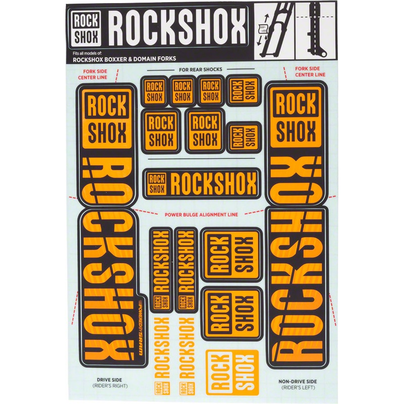 RockShox Fork Decal Kit – 35mm Dual Crown Orange