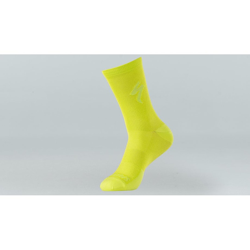 soft air tall logo sock hyper green m