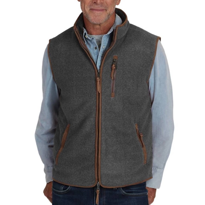 True Grit Herringbone Fleece Zip Vest
