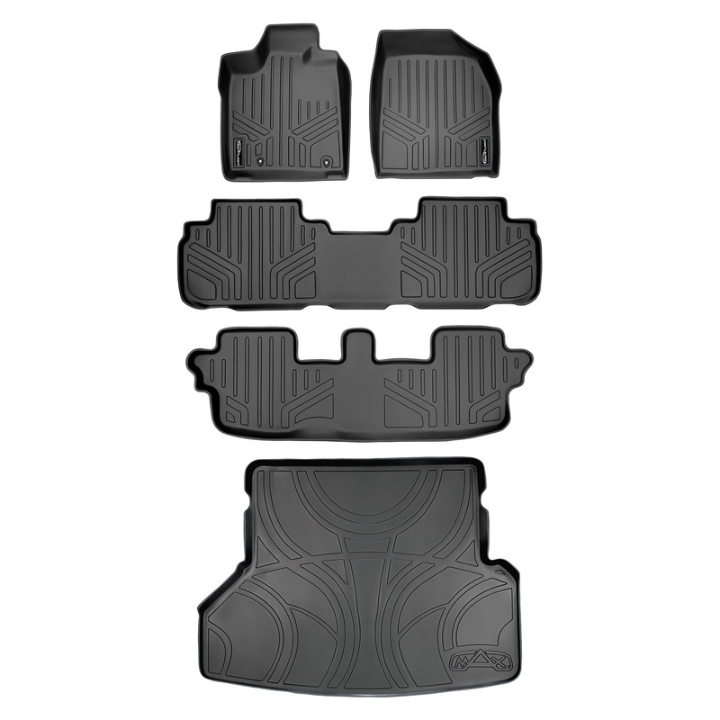 SMARTLINER Custom Fit Floor Liners For 2008-2013 Toyota Highlander (Hybrid Only) Black